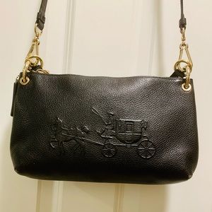 Coach small black leather cross body bag